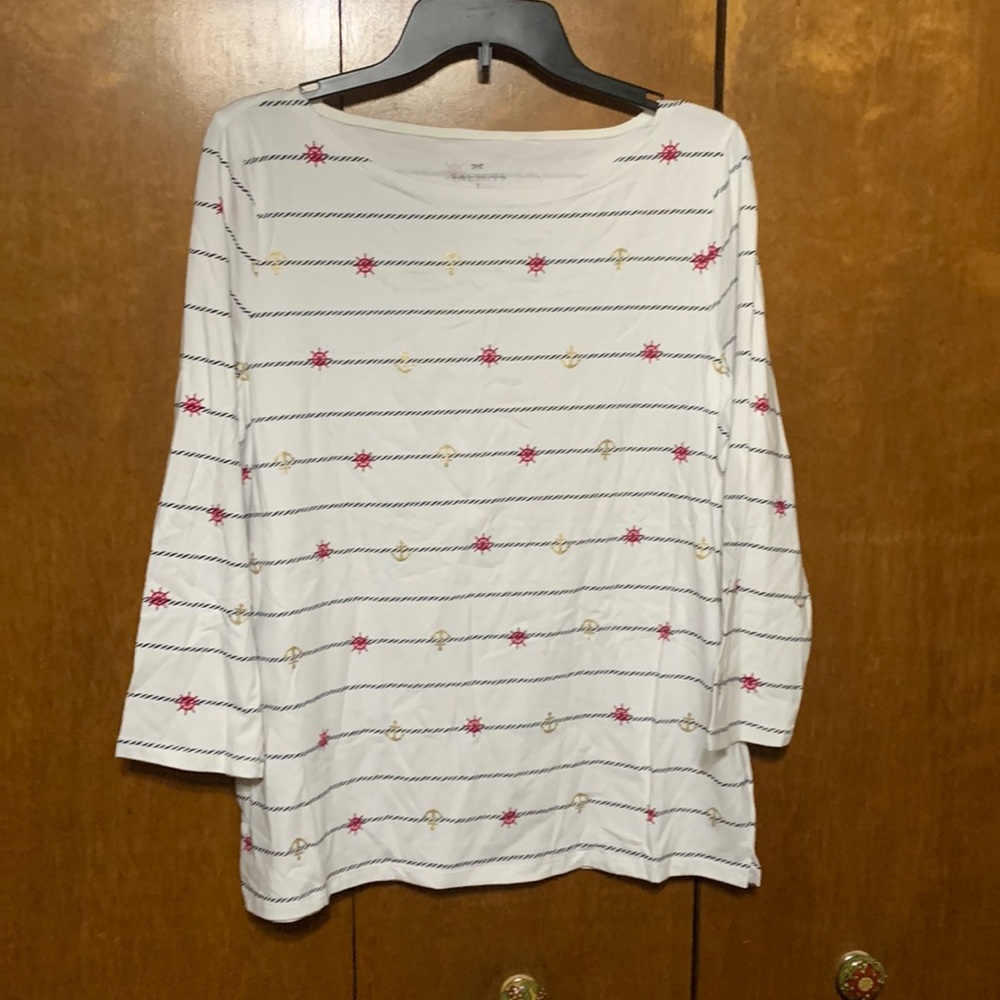TALBOTS- NWT! Large Sailing ⛵️ Quarter Length Sleeves Top